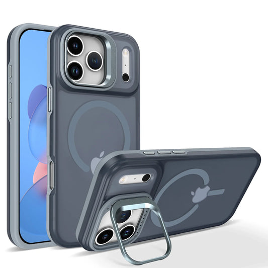 Luxury Matte Clear with Holder Shockproof Magnetic Magsafe Phone Case for iphone 17 Pro Max 17 Air 16