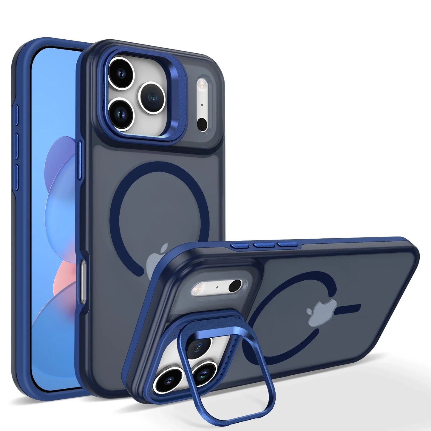 Luxury Matte Clear with Holder Shockproof Magnetic Magsafe Phone Case for iphone 17 Pro Max 17 Air 16