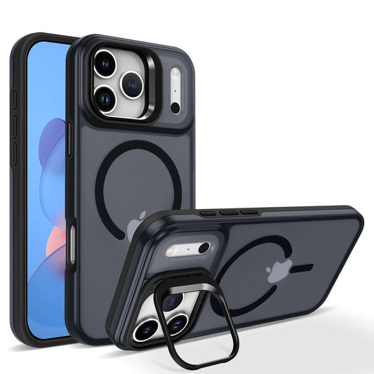 Luxury Matte Clear with Holder Shockproof Magnetic Magsafe Phone Case for iphone 17 Pro Max 17 Air 16